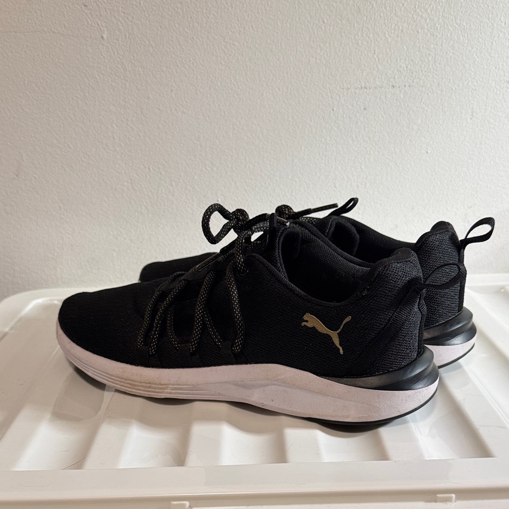 Puma Black Running Shoes with White Midsole